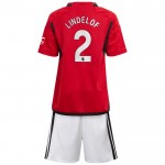 Günstige Fußballtrikots Manchester United Lindelof 2 Kinder Heimtrikot 2023-24 Kurzarm